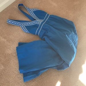 J Crew size S blue linen maxi dress